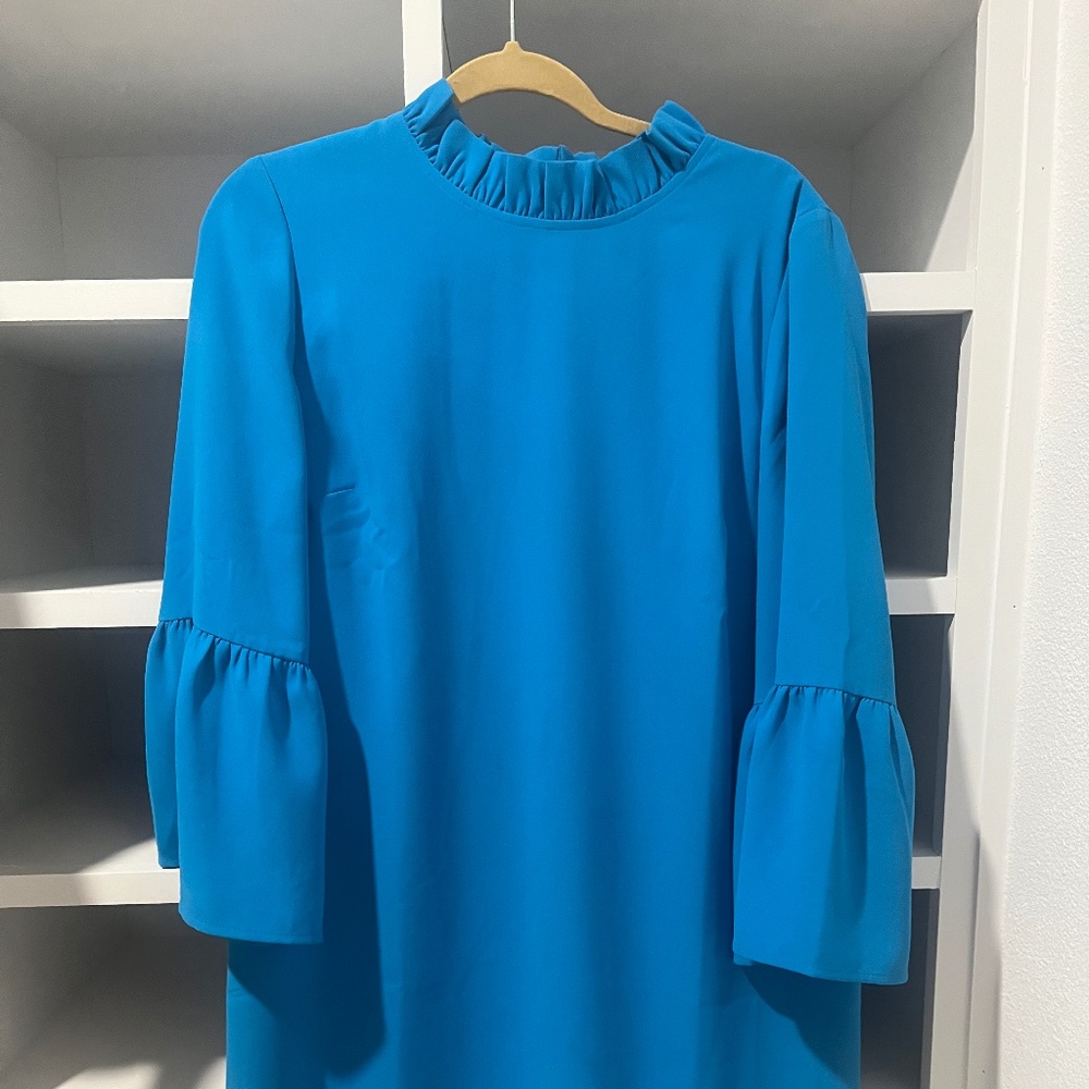 J Crew Blue Bell Sleeve Dress Size 12